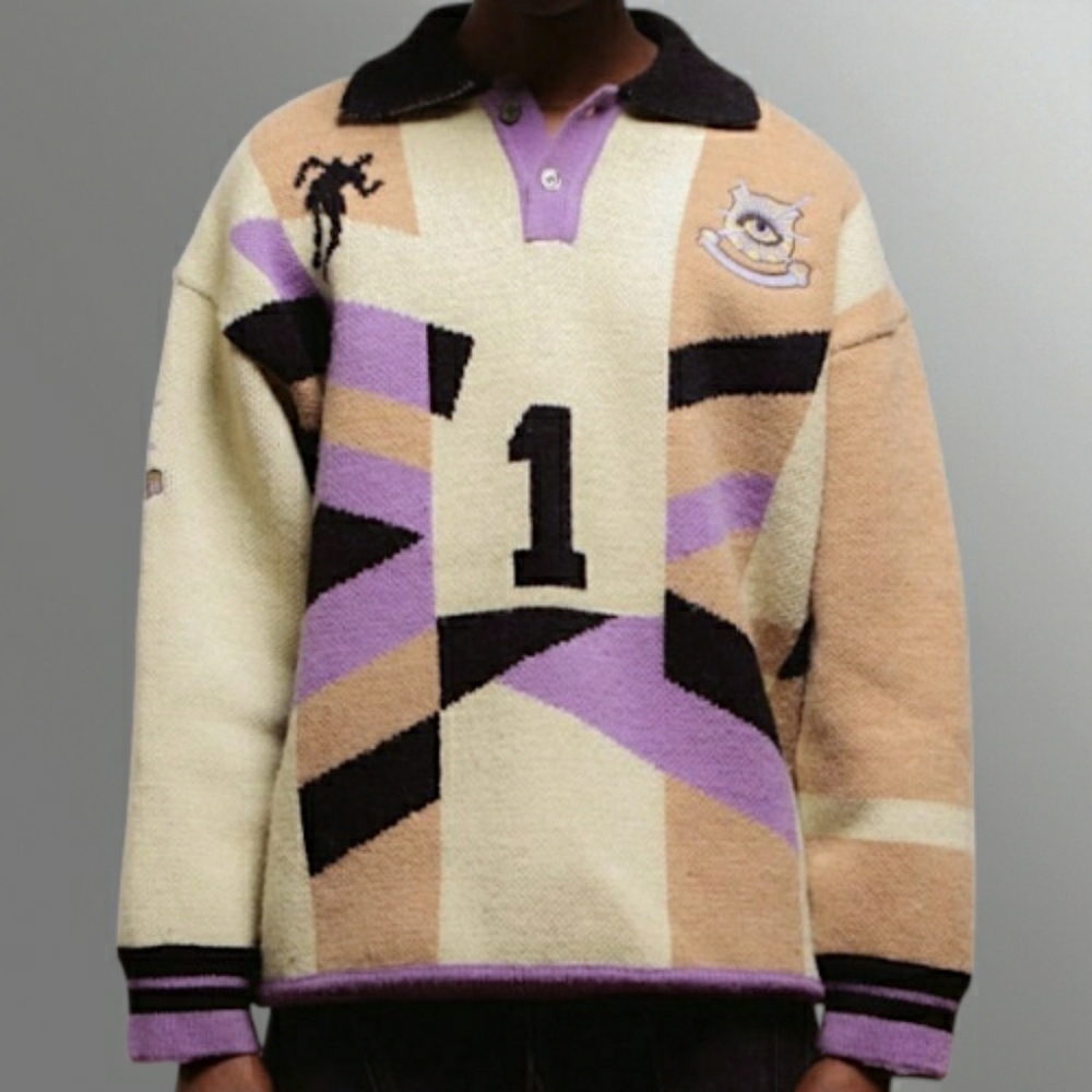 HOUSE of ERRORS Knitted Football Sweater MENS SMALL